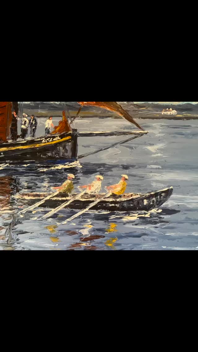Festival Day. Greatmans Bay. Carraroe. Co Galway. Oils. Canvas 29/30ins. €2k. 087 2561178