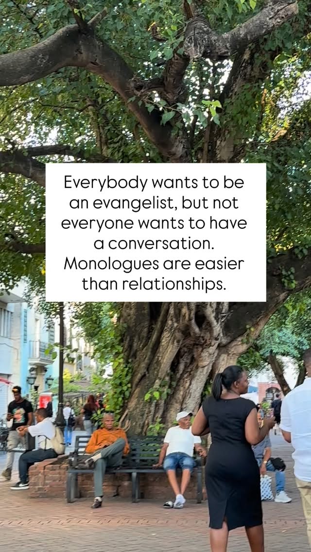 If we only preach at people, we may win a moment but when we talk with people, we build trust. And trust is often where God does His deepest work.