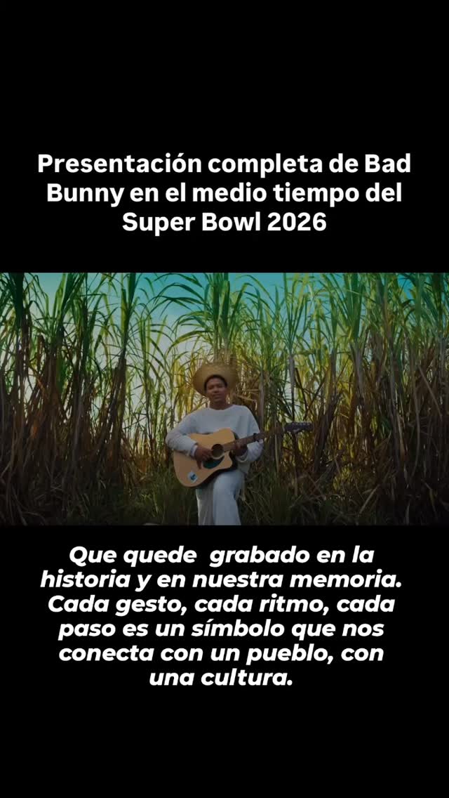 A petición especial de muchos amigos aquí tienen la presentación completa 😘disfruten!
#BadBunny #SuperBowl #halftimeshow2026 #latinos#superbowlsunday