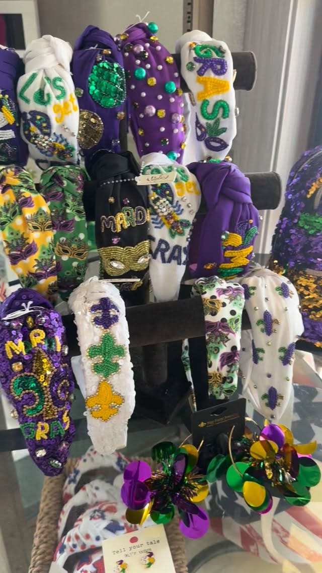 Mardi Gras accessories are here! While supplies last, stop by and check out all our festive finds!