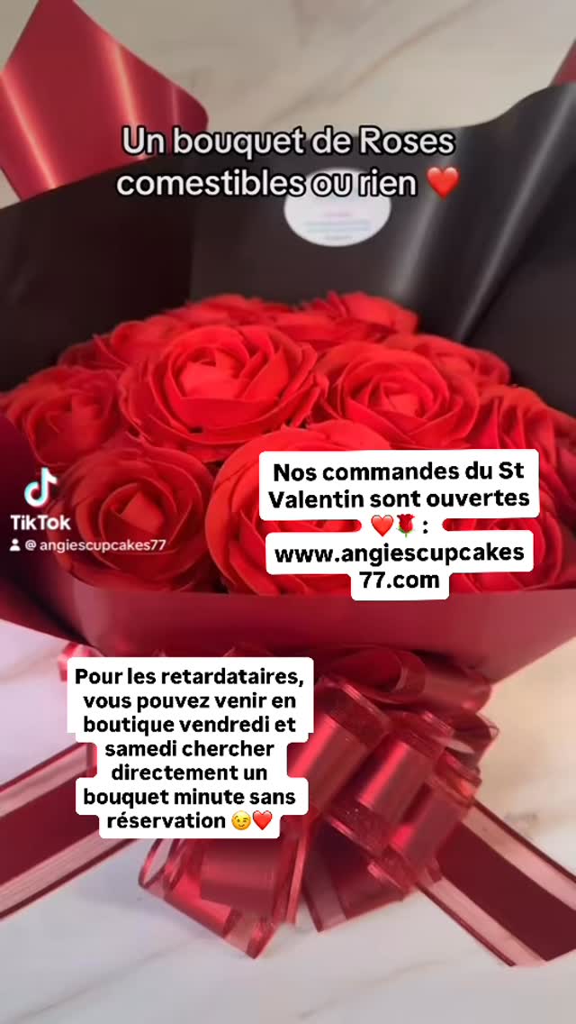 St Valentin 🌹❤️🧁
Sur commande sur la boutique en ligne sur angiescupcakes77.com ou en boutique ou sur WhatsApp 0658689570 🌹💌
Sans réservation, vous trouverez des cupcakes St Valentin et bouquets minutes directement en boutique vendredi et samedi 13/14 février ❤️🌹🧁
43 rue du Chemin de Fer, Lagny sur Marne
Vendredi : 11h/13h30 15h30/19h
Samedi : 10h/13h 14h30/19h
#angiescupcakes77 #cadeaustvalentin❤️❤️ #stvalentin2026 #valentinesday❤️ #rosesrouges