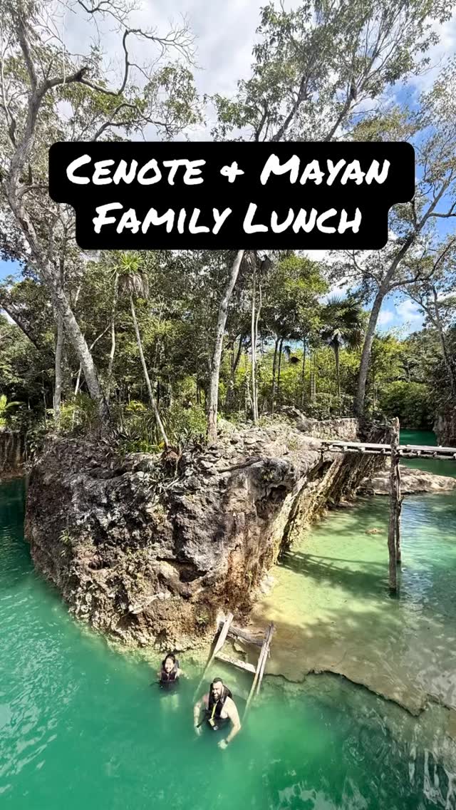These Oregon friends having visited the area may times before were keen to try something different. She was on her fourth tour with Senor Travel Bug over two years on four separate visits, and today tried zip lining for the first time in her life (and has a new passion it seems!). The day was made perfect by lunch with a local Mayan family as two toucans flew in and fed on the papaya on the tree three yards away. Wow! #mexico #birds #cancun #cenote #privatetour