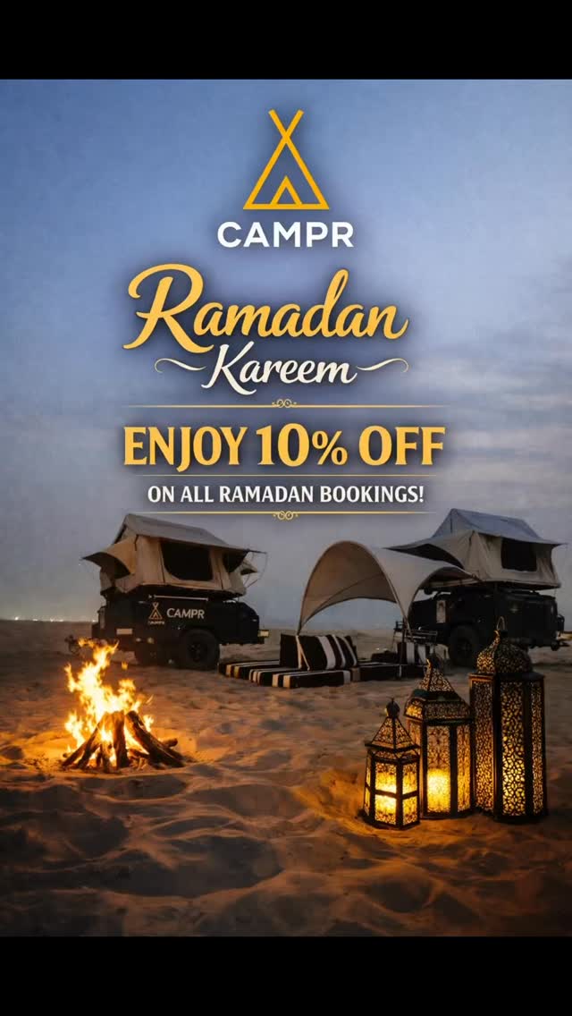 Ramadan Kareem 🌙
Celebrate this holy month with meaningful moments and unforgettable experiences.
Enjoy 10% OFF all CAMPR bookings — valid for Ramadan only.
Limited-time offer. Secure your dates early.
#ramadankareem #campr #ramadanoffer #ramadan2026 #viral