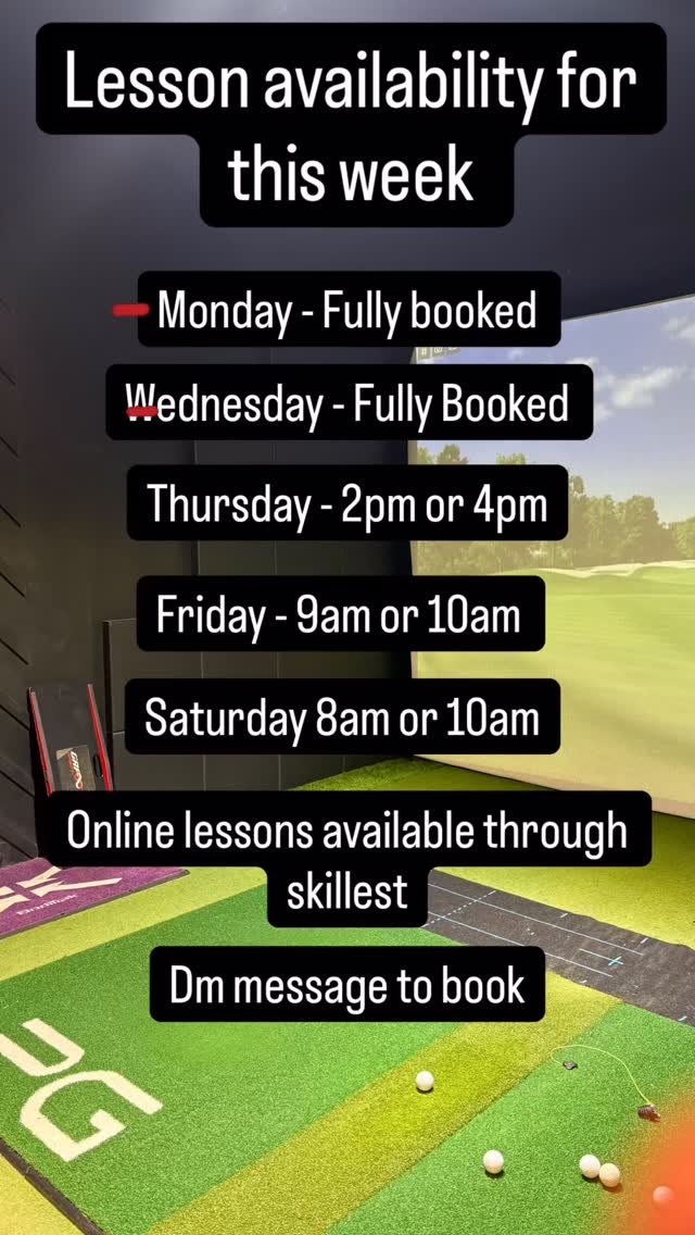 With the weather forecast looking wet this week, it is the perfect time to train in the dry. At Project Golf London you can work on your game indoors with no need to worry about the elements, while still getting full technology led coaching ☔️⛳️
Monday and Wednesday are now fully booked. I have limited availability remaining this week at the following times:
Thursday 2pm and 4pm
Friday 9am and 10am
Saturday 8am and 10am
If you would like to book a lesson, send me a DM and I will get you booked in 📩 #golfswing #golftraining #golfcoach #london #london🇬🇧