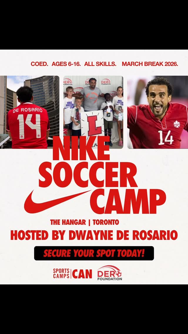 This March Break we will be holding a camp with our very own homegrown Soccer Legend. Not only will kids get an opportunity to learn from the best, but you will help the DeRo Foundation in our efforts to provide access to underserved communities through our afterschool programs and soccer camps. Don’t miss out! See link in bio.
#derofoundation #dwaynederosario #soccer #nikesportscampcanada
