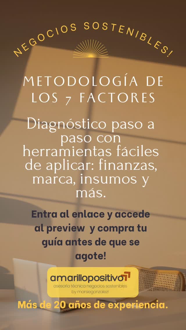 7 Factores del Modelo de Negocio Sostenible.
Una guía metodológica que explica el paso a paso de diagnóstico para identificar las acciones necesarias para hacer una transición hacia un Negocio Sostenible!
Abarca elementos de identidad, marca y marketing, finanzas, insumos y materia prima, recursos humanos y más!
Nunca un libro tan fácil, con herramientas para aplicarlas usted mismo.
Adquiere tu libro YA! Y que empiece el cambio hacia la sosteniblidad de tu negocio.
Link en la bio.
Ejemplar o pdf disponible y además un preview.
Marsie González R, 20 años de experiencia en proyectos y 5 años en facilitacion de inversiones.
No dejes de pasar esta oportunidad!
#negociossostenibles
#inversionesimpacto
