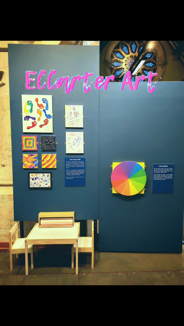 👑Mini Artists👑
This space was created for all the little ones to feel inspired and want to sit down and create and embrace that Innocence that little children have with regards to their art before the pressures of society kick in.
I added in the colour wheel because this is a massive part of my life and I wanted that interactivity where they could spin it and pick a colour and that is where they started their artwork from this was really important to me to help them feel included in this space.
This also allowed adults to interact with the wall and the space to Channel into their inner child and hopefully feel some joy looking at it and the children's work.
#innerchild #joy #youngartists #hartlepool #inspire