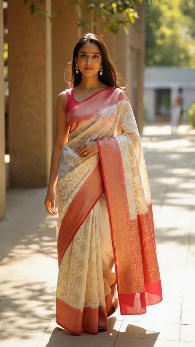 A perfect saree that is equal parts royal and comfortable. 💖
Turning heads in this cream and pink masterpiece from SutaKnot. That flow, that shine, that border!
Drop a ‘🌸’ if you love this color combo!
#SutaKnot #SareeReel #DesiGirl #SareeNotSorry #OOTD SilkSaree EthnicVibes