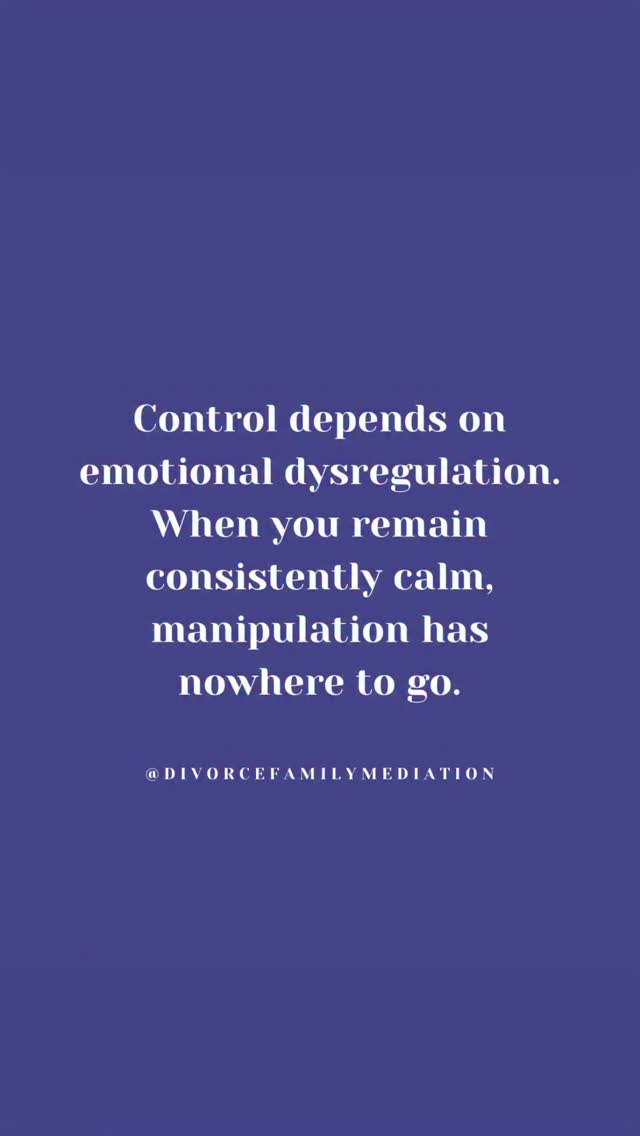 Coercive control works by provoking emotional reactions, such as fear, anger, urgency, and guilt, because dysregulation makes others easier to steer.
When you stay consistently calm and regulated, you remove the mechanism control depends on. Without emotional escalation, manipulation loses its entry point.
#coparenting #highconflictcoparenting #manipulation #coercivecontrol #calmness