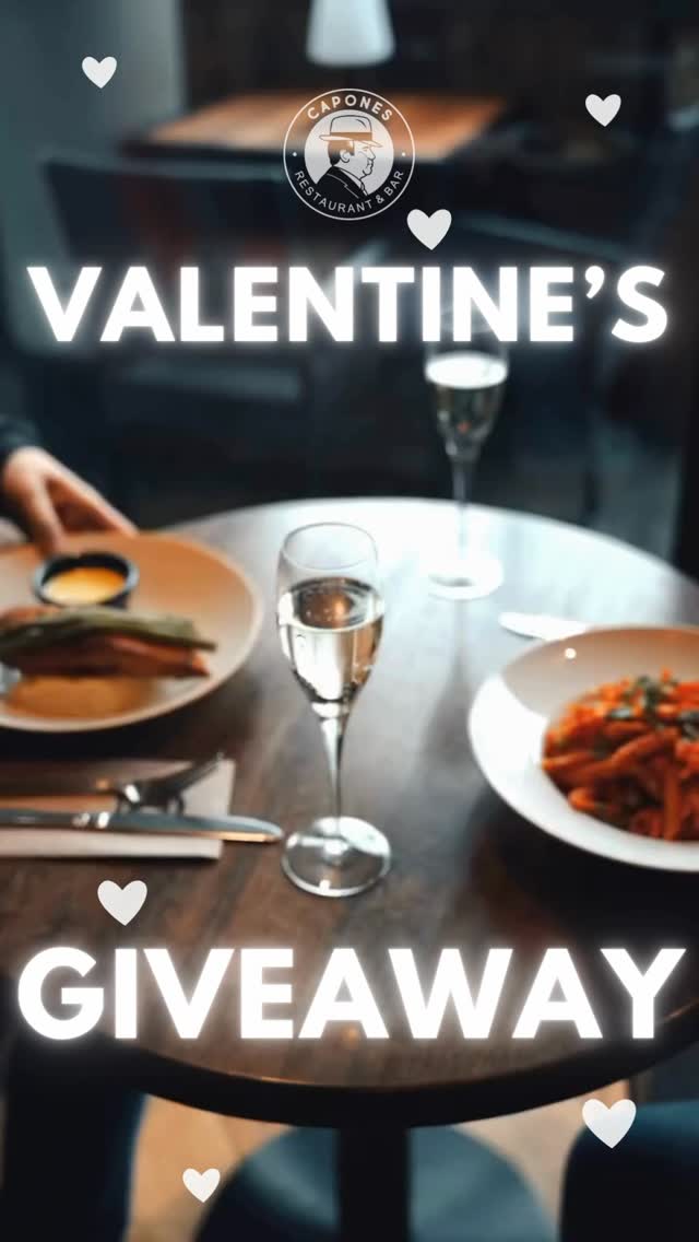 VALENTINE’S DAY GIVEAWAY 💕
To celebrate Valentine’s Weekend, we’re giving away 1 x €50 Capones voucher to one lucky customer.
To enter, head over to our Facebook page.
The winner will be randomly selected and announced on 13 February 🏆
This promotion is not sponsored, endorsed, administered by, or associated with Facebook.
Capones Gift Vouchers are available at www.capones.ie
#caponesgalway #galway #restaurantgalway #thisisgalway #wildatlanticway