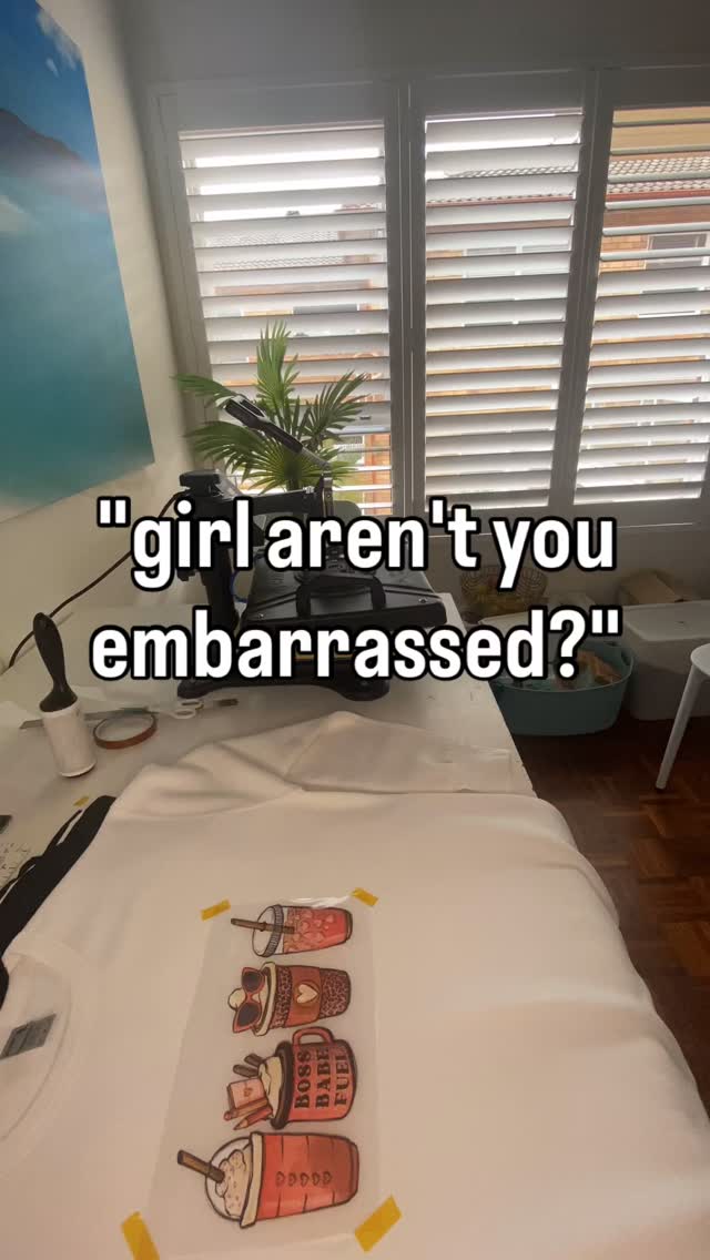 Making content is 10% creativity and 90% praying no one walks into my lounge room while I'm trying to film myself pressing shirts on my phone 😅