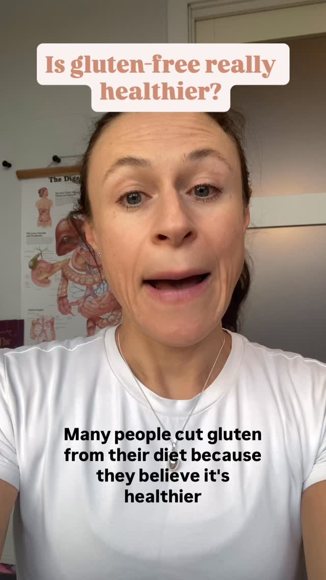 Many people cut gluten from their diet because they believe it’s healthier - but is this actually the case?
If you have coeliac disease, then yes, you should definitely avoiding gluten. This is currently the only way to manage coeliac disease, and in this case, any amount of gluten can damage the gut and potentially give severe symptoms.
Also anyone with a true non-coeliac gluten intolerance may need to avoid or limit their gluten intake to avoid symptoms.
For everyone else though, there’s no evidence to show that there’s any clear health benefit to cutting out gluten. In fact there can be a couple of negative effects to cutting out gluten if it’s not actually necessary:
- many store-bought gluten-free products are ultra-processed, and may have poor nutrient content and contain cosmetic additives that could have negative effects on the gut and gut microbiota
- whole or minimally-processed grain foods that contain gluten also contain other beneficial nutrients, for example fibre, which is essential for a healthy gut and microbiota
👉🏼 So before you start cutting out gluten, make sure you see your doctor first to get a proper diagnosis, if you suspect you might be reacting to gluten.
This is really important as a recent study found that in many cases, people who thought they had a gluten sensitivity were actually reacting to other components in the food, for example FODMAPs (for more about these, check out my other posts and reels on FODMAPs).
And if you have received a diagnosis and do need to cut out gluten - try choosing minimally-processed products whenever possible to avoid other ingredients that could also impact your gut, and make sure you get guidance from a nutrition professional about to ensure you’re meeting your nutrient requirements when cutting out foods.