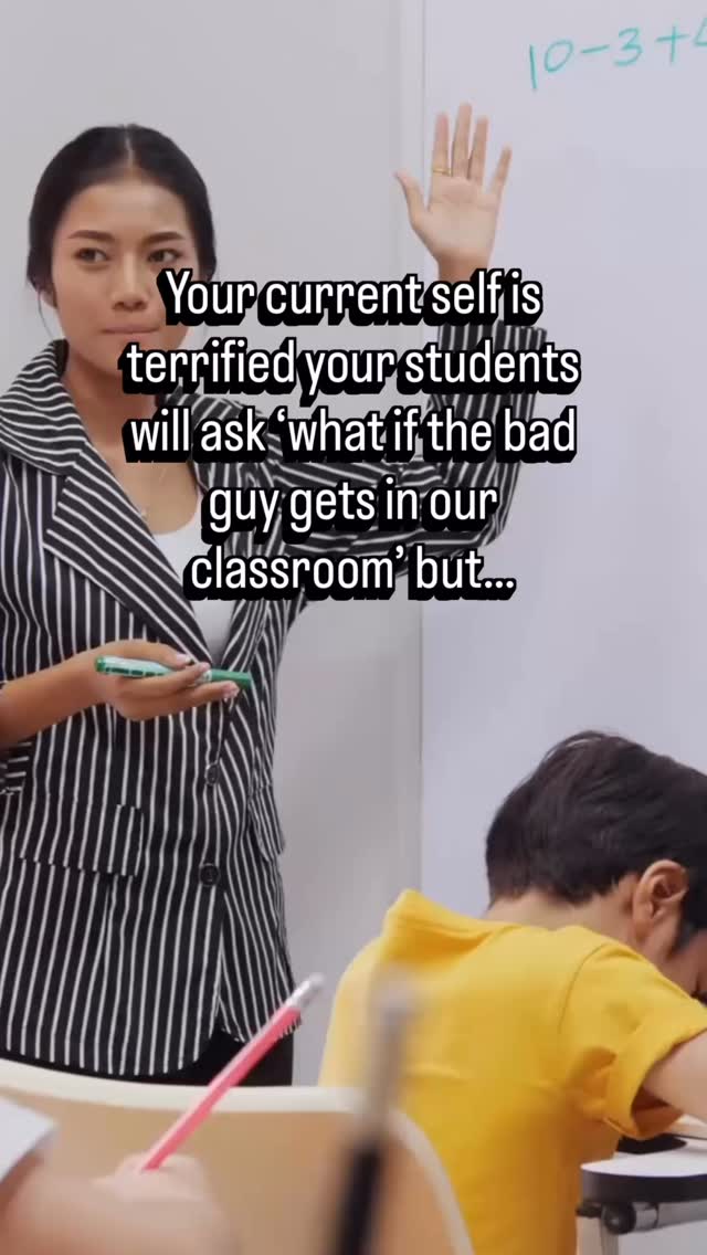 Your current self feels a growing ball of panic in your stomach leading up to the drill. You’re wondering:
• “What if they ask something I can’t answer?”
•”What if I say the wrong thing and traumatize them?”
•“What if they ask about the bad guy getting into our classroom and I freeze?”
Your next-level self? She’s calm. Because she knows the answer.
Here’s what I need you to understand:
You don’t need to memorize a script for every possible question your students might ask. You just need to know how to do TWO things:
1. Reassure them with context
When kids ask scary questions, they need reassurance. Give them perspective by pointing out all the safety things we do “just in case”:
∙ We wear seatbelts
∙ We have smoke alarms
∙ We practice fire drills
Some of these emergencies are more common than others. Falling off your bike happens pretty often. Building fires are much rarer. Needing a lockdown drill is very, very rare.
This helps kids understand: We practice for emergencies, but that doesn’t mean they happen all the time.
2. Empower them to put their safety first
The second thing kids need is empowerment—not just instructions to sit quietly and wait.
So when they ask “what if the bad guy gets in our classroom?” you say:
✨“You do whatever you think will keep you safe. Do everything you can to get out of the room into a safer room, or even leave the school altogether. Your safety is the most important thing—more important than rules, more important than staying in ‘allowed’ places. Just get to safety, and grownups will find you after.”✨
That’s it. That’s the answer.
You’re not teaching them to fight. You’re teaching them to think critically and trust their instincts.
When you do these two things—reassure them with context AND empower them to put safety first—you give your students exactly what they need:
The picture book, “Listen, Run, Hide” teaches exactly this. It gives you the language, the framework, and the confidence to answer any question—even the ones that terrify you.
Grab it at my bio. 🫶