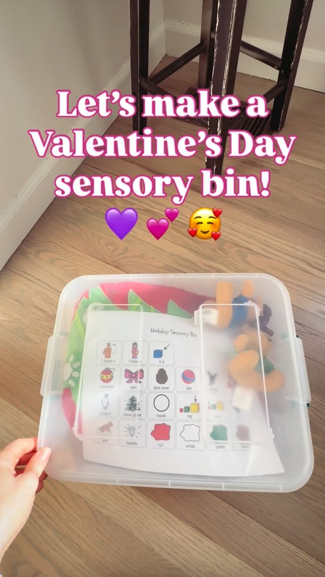 Let’s change out this old Christmas sensory bin for a new Valentine’s Day sensory bin. I get pretty much everything in my sensory bins from the dollar store. This one is filled with festive pom-poms, glitter hearts, and different Valentine’s Day cards that the kids can play with. I put in a small candy box as well as a little mailbox that we can use to target so many different goals in our sessions. Sensory pins don’t have to be complicated. They just have to be fun! 💜 💗
#bagwellspeechtherapy #speechtherapy #privatespeechtherapy #slp #pediatricspeechie
