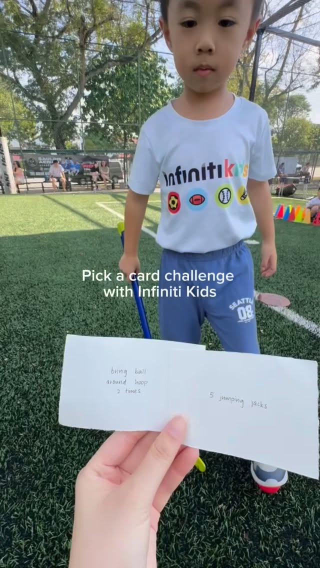 Pick a card challenge!
Over here at Infiniti Kids, we mix fun with skill-building - keeping them engaged while developing their abilities!🏒⚾️
#infinitikids #multisports#multisportsacademy #activekids #sgkids