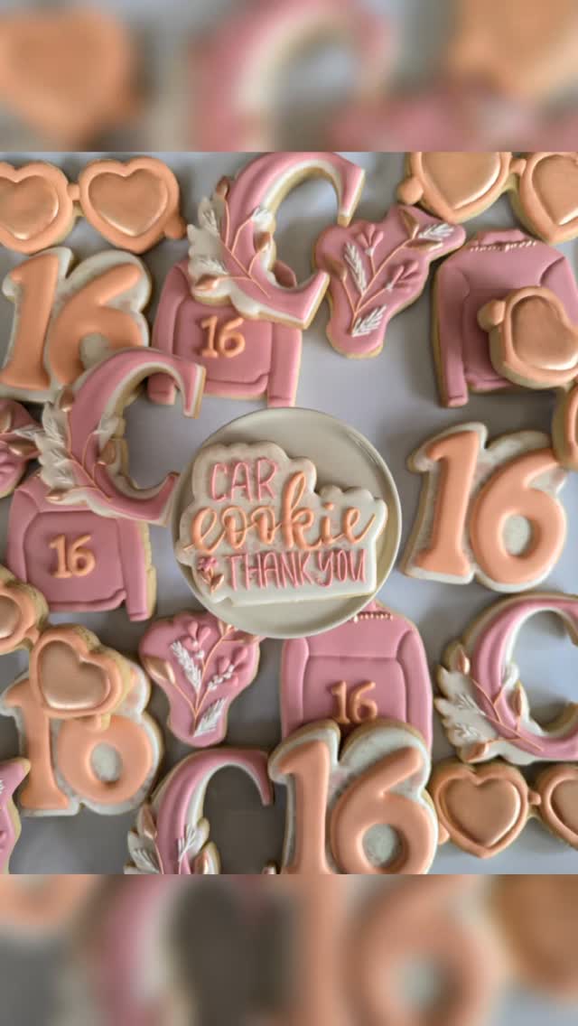 Custom Sweet 16 cookies designed to match the party vibe and steal the spotlight 🪩🍪