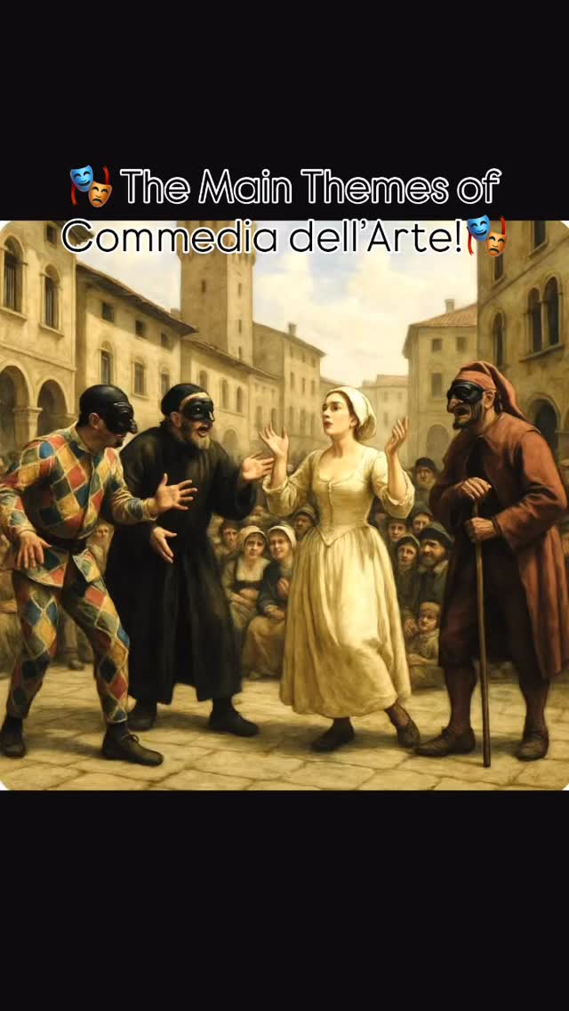 🎭 What’s at the Heart of Commedia dell’Arte?
Behind the masks and mischief lies a world full of timeless themes:
1. Love and Misunderstanding
* Romantic plots involving young lovers face obstacles like disapproving elders and mistaken identity, often resolved with humor.
2. Greed and Ambition
* Characters like Pantalone chase wealth and status, highlighting themes of selfishness and social climbing.
3. Trickery and Clever Servants
* Servants like Arlecchino use wit and mischief to outsmart their masters, driving much of the comedy.
4. Power and Authority
* Authority figures (Il Capitano, Il Dottore) are mocked as foolish, satirizing social and political power.
5. Freedom vs. Constraint
* Characters rebel against societal rules, especially in love and class, reflecting a desire for personal freedom.
6. Gender Roles and Disguise
* Gender norms are subverted through clever female characters and mistaken identity, often involving disguise.
7. Human Folly
* The comedy exposes universal flaws—vanity, jealousy, gullibility—through exaggerated characters and situations.
Which theme do you spot most in today’s comedies?👇
🎧 Listen now on Spotify!
🎤 🎙️ 🎧
#CommediaDellArte
#TheatreHistory
#Drama
#ThespianLife
#PerformingArts