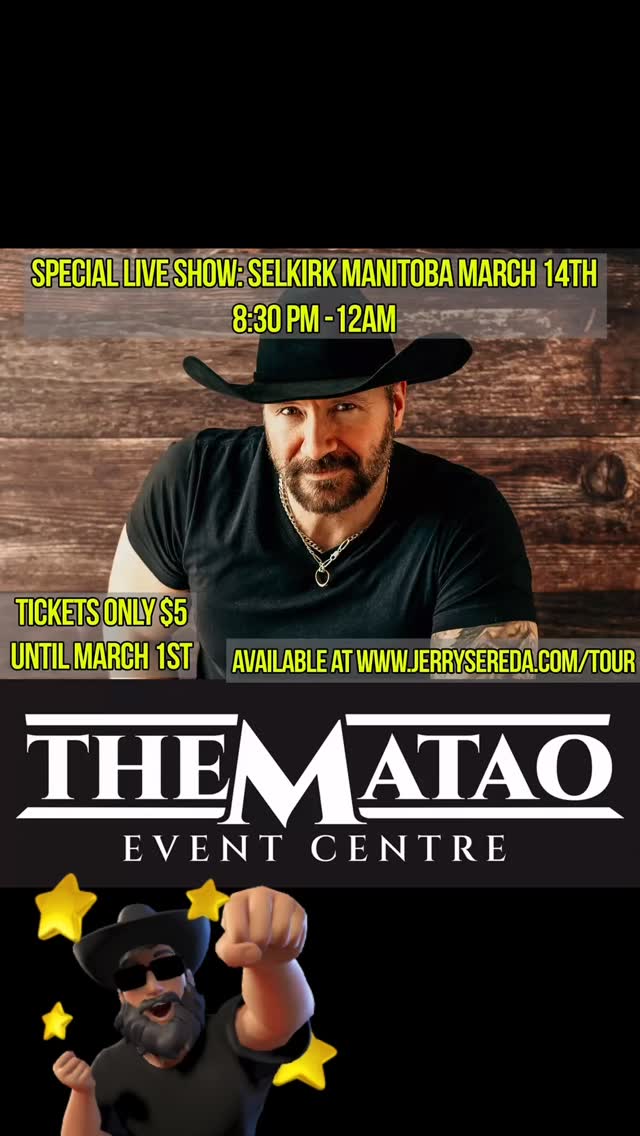 Special show happening March 14, 2026 at the Matao Event Centre in Selkirk Manitoba!!
Tickets only $5 until March 1st!!
Link in bio #indigenousmusic #jerrysereda #countrymusic #manitobamusic #canadiancountry