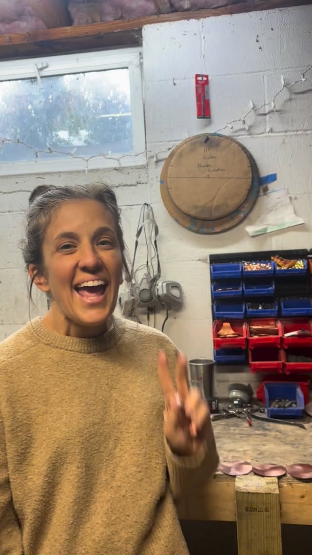 Hi there, I’m Shelby and I’m the one works with the copper so follow along as we hammer out a cream scoop flat into a hammer cream scoop bowl.