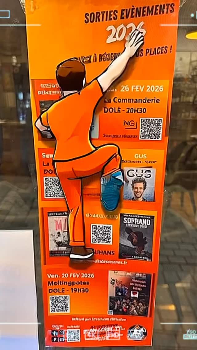 AFFICHES PROGRAMME : nos affiches programme sont de retour sur Dole !
@ng_productions : @redouanebougheraba le 26/02/2026 @lacommanderiebyhellodole
@mediaspectaclesproductions : @gusillusionniste le 14/03/2026 @lacommanderiebyhellodole
@lesnuitsbressanes les 3-4/07/2026 à Louhans
@meltingpotes_dole : @apesoclock le 20/02/2026
Bref ! De l’info, du spectacle, du concert, du rire … toutes les infos en vitrine chez vos commerçants grâce à #streetcomdiffusion
#communication #affiche #live #concert