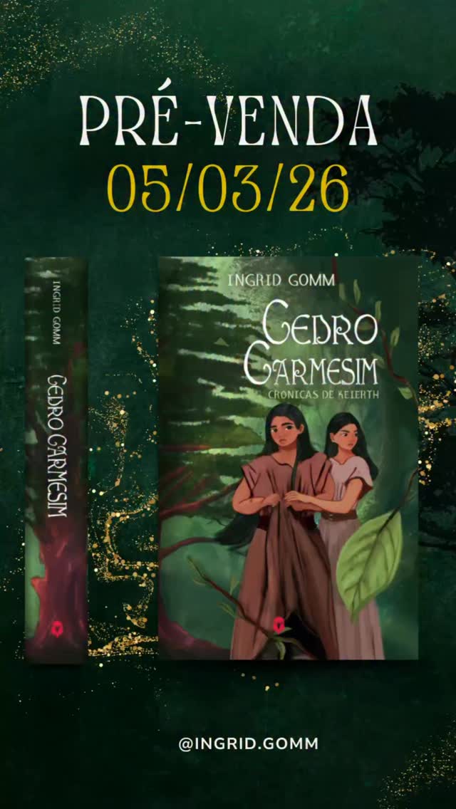 Cedro Carmesim entra em pré-venda dia 05/03.
Esse livro nasce no mesmo universo de A Ascensão, mas é um spin-off que caminha com as próprias pernas, em outro ponto do mundo, com novos conflitos, protagonismo bi e uma expansão mais profunda desse universo.
Cedro Carmesim é sobre identidade, coragem e o preço que se paga por sermos quem somos.
Se você gosta de romantasia com tensão política e decisões que podem custar tudo, a pré-venda começa 05 de março.