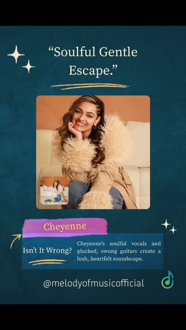 @cheyennemusicofficial soulful vocals and plucked, swung guitars create a lush soundscape, inviting listeners to unwind and join her heartfelt journey.
#cheyenne #isntitwrong #melodyofmusic #songreview #soul rnb