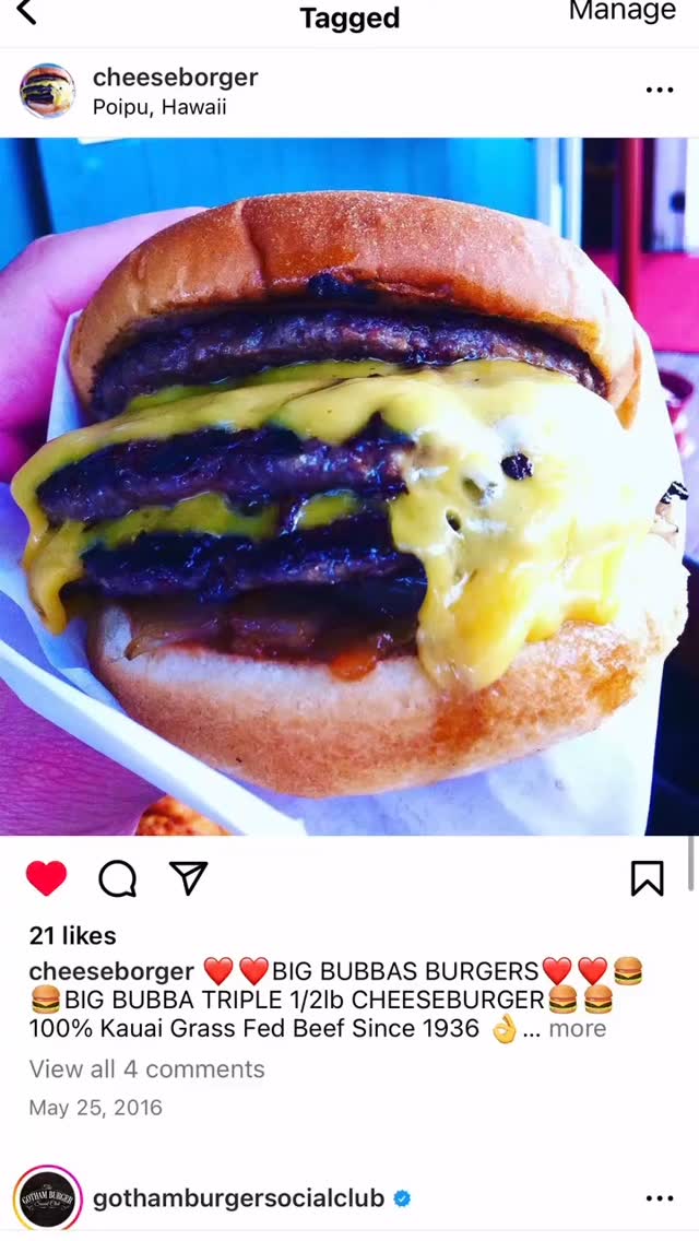 Hey! Whatcha doin for lunch?#cheeseburger #kauai #poipu #kapaa #lunch