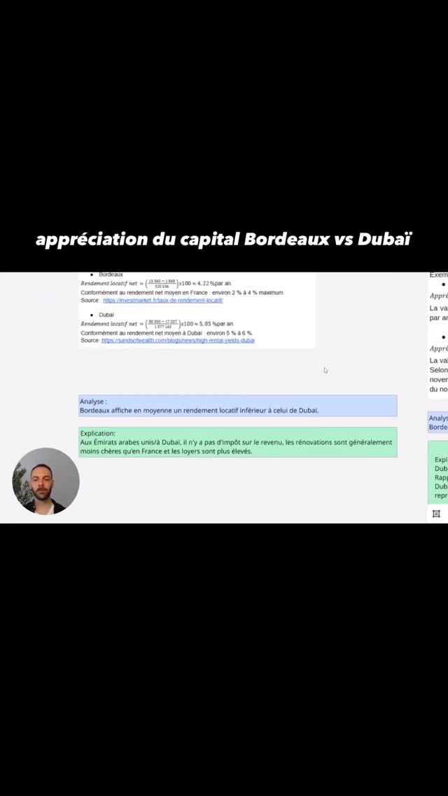 Appréciation du capital : Bordeaux 🇫🇷 vs Dubaï 🇦🇪
Deux villes ultra attractives ces 10 dernières années.
Mais en termes de croissance immobilière, les trajectoires sont différentes
Retrouvez la vidéo intégrale de mon analyse sur ma chaîne YouTube : Gautier Petitjean
#dubai #investissement #immobilier #bordeaux #capital