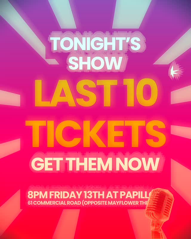 FINAL TICKETS REMAINING 🚨
Still need yours? Grab them now… we’re down to just 10 left.
—
#southampton #standupinthebasement #comedynight #visitsouthampton #comedyclub