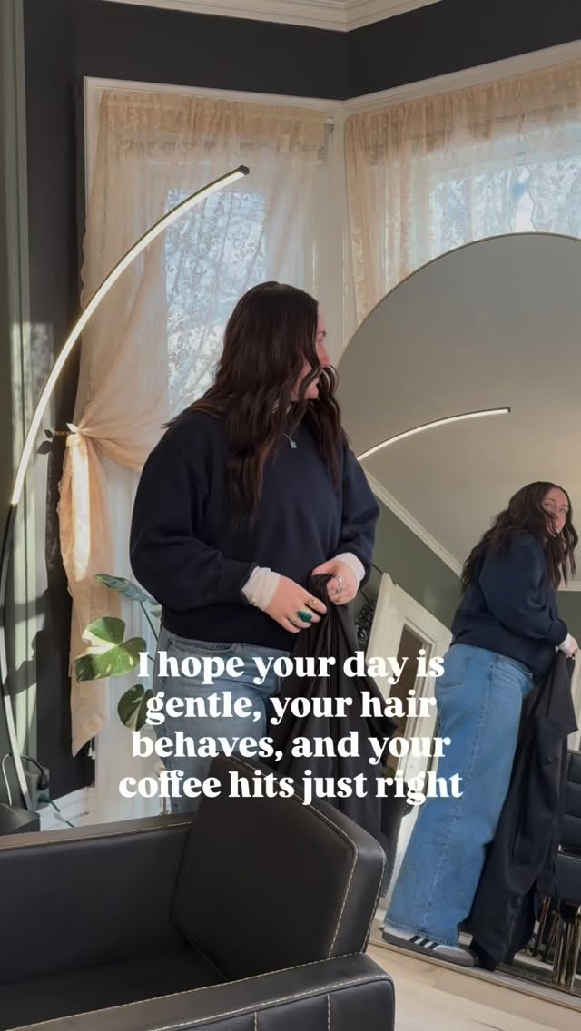 Extensions = more frequent good hair days 🖤
And honestly… do they make your coffee taste better too? I’m not saying yes.
But I’m not saying no. ☕️
Sewn-in Weft & K-Tip Hair Extensions
📍The Mirror Room — Bangor, Maine
Book your consult through the link in bio.