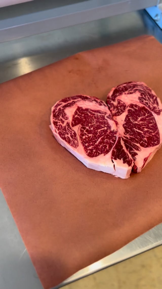 Have you made Valentine’s Day plans yet? With the weather warming up maybe it’s time to light the grill and cook something special!
I’ll be cutting Sakura Farms Wagyu ribeyes and prime grade filets all week that are sure to impress your valentine 💘
#wagyu #steak #butchershop #valentinesday #grill