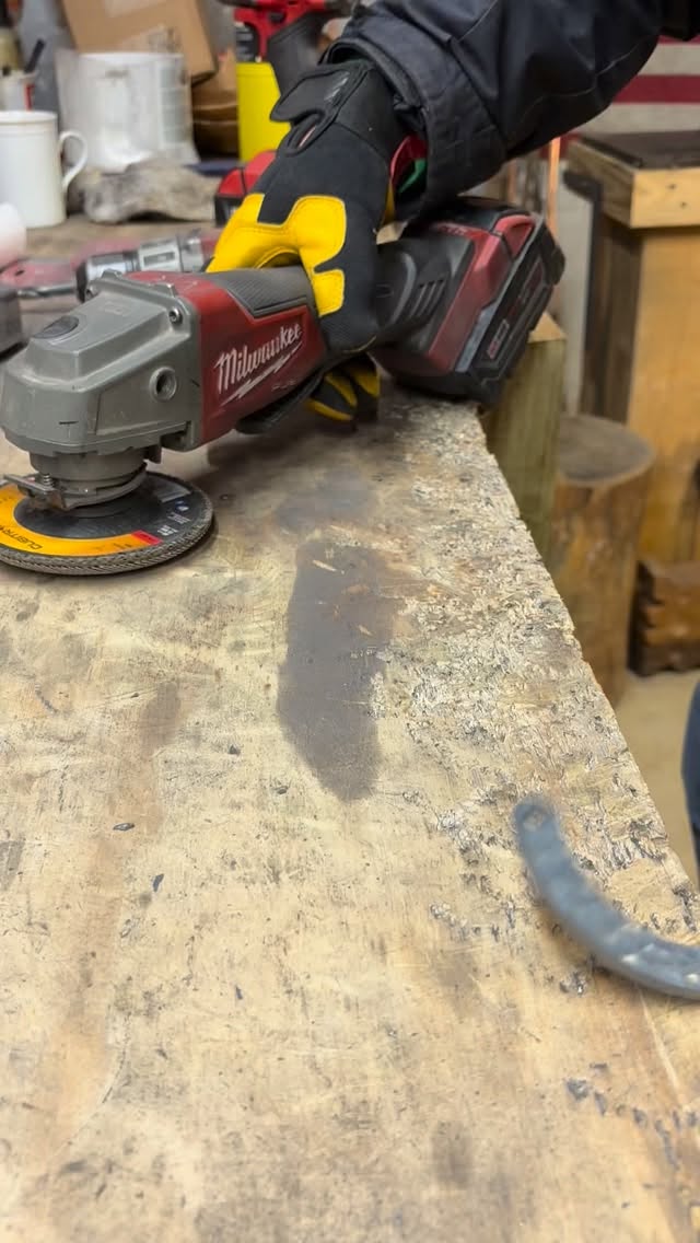 Grinding down handles for our carbon steel griddle. We debuted our two burner griddle in 2023 and it continues to be one of our best sellers. It fits over two burners and can do just about anything. We often use it to bake cookies and breads, no need for parchment paper.