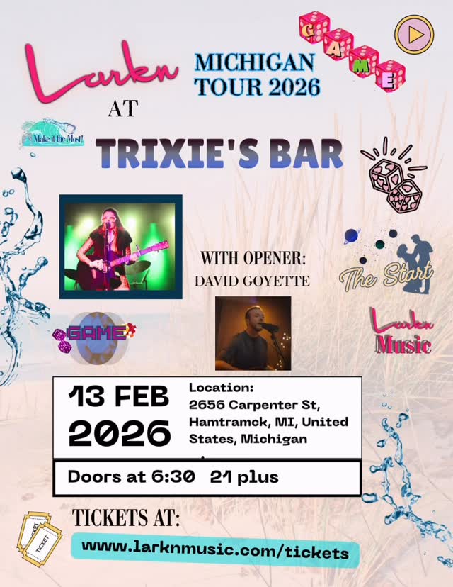 Technically,the second show of my Michigan tour. The first was at @PerfectScenario, now @the.arboretum.music.venue I’ll be in Hamtramck THIS FRIDAY. Pick up tickets in my bio @justlarkn Coming in hot with some covers like this number! 🥰❤️ @trixiesbar @davidgoyettemusic