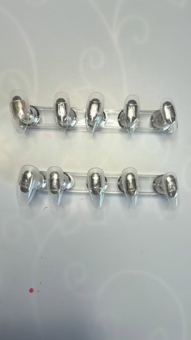 Bridal Nails Part 1 - I am starting a collection of bridal press on nails in time for wedding season! Starting with these white and gold French tips with floral nail art design and gold chrome #nailart #BridalNails #handpaintednails #nailsnailsnails #pressonnails