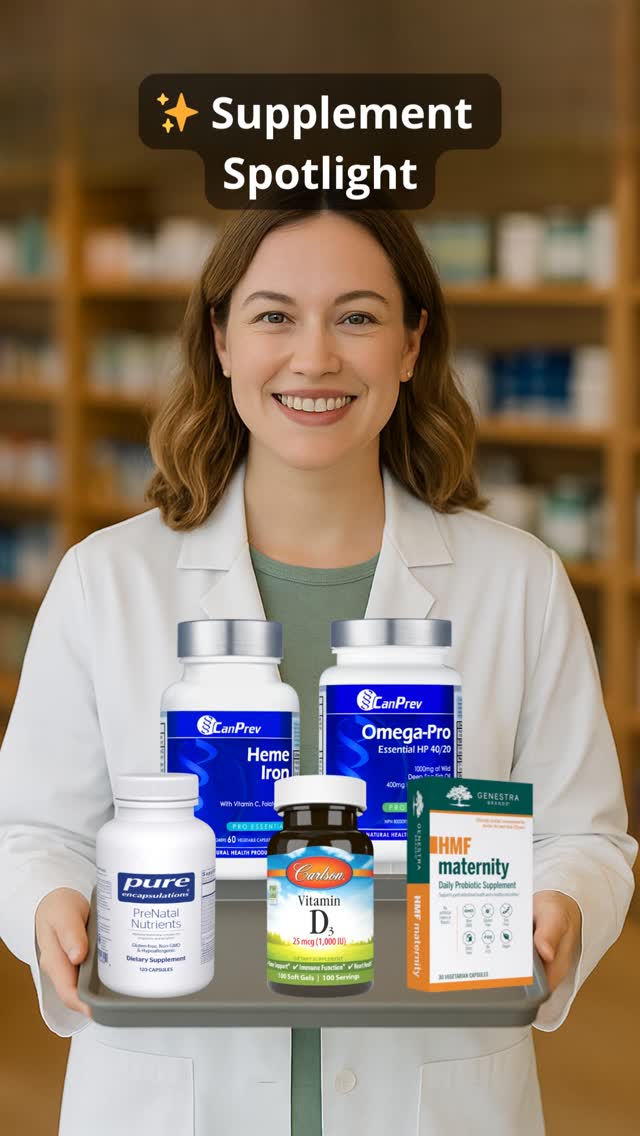 ✨ Supplement Spotlight: Women’s Wellness & Prenatal Support
Hormone balance and nutrient needs change through every stage of life — from preconception and pregnancy to postpartum and beyond.
At WellnessRX Pharmacy, we focus on evidence-based supplements for women, including:
✔️ Pure Encapsulations Prenatal Nutrients – complete multivitamin with methylated folate, choline, iron & vitamin D
✔️ Genestra HMF Maternity – probiotic support for maternal & infant microbiome
✔️ Carlson Vitamin D3 1000 IU – bone, mood & immune support
✔️ CanPrev Heme Iron – gentle, highly absorbable iron
✔️ CanPrev Omega-Pro – high-potency EPA/DHA for hormone & heart health
Whether you're planning, pregnant, or optimizing long-term hormone health — personalized guidance matters.
📍 Unit 1 – 152 Holland St. E, Bradford
📞 905-775-7874
🌐 wellnessrxpharmacy.ca
#WomensWellness #PrenatalVitamins #HormoneHealth #IronDeficiency #VitaminD3 #Omega3 #BradfordOntario #WellnessRXPharmacy #HolisticPharmacy #PrenatalSupport #MomsOfBradford #IntegrativePharmacy #SupplementSpotlight