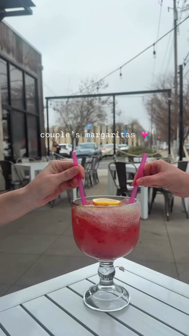 two straws. one giant pour. couple’s margaritas are here all february long 💘#margaritas #ma....