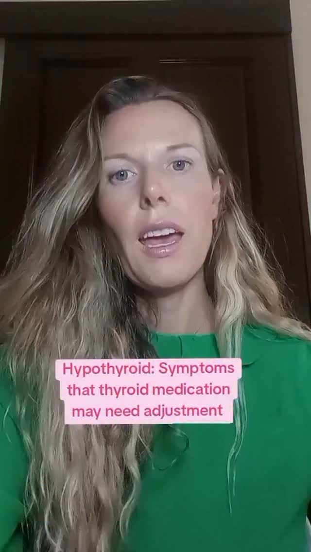 Hypothyroid and taking thyroid medication. Signs and symptoms that there may need to be a thyroid medication adjustment. Many thyroid patients require medication adjustments from time to time. These are some of the signs and symptoms I look for when assessing patients. If these symptoms are present I check blood work to investigate if the medication may need changing. #thyroid #thyroidmedication #hypothyroid #hashimotos #levothyroxine