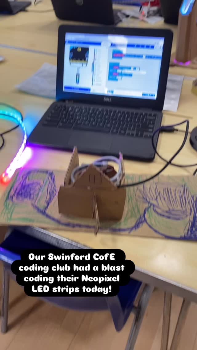 Our awesome mixed age coding club got creative with their Neopixel code today! Here are some cool examples of the buildings they designed and built for their LEDS strips to go in. Get in touch if you would like a coding club in yous school (we do primary and secondary, soon to include EYFS too!) #codingforkids #younginnovatorsclub #stemeducation