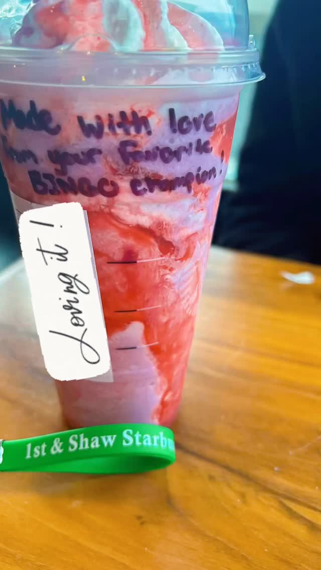 💕☕ UpStanders Pick of the Day ☕💜Just in time for Valentine’s Day! 💕💜💕💜💕💜💕♥️
Straight from your favorite Bingo Champion, Thanks TJ 🎉
Tried a Starbucks drink I’ve never ordered before and WOW 😍
🤔 Now we need YOUR help:
How do you order this??
Comment below and tag a friend who always knows the secret menu 👇 ♥️
By the way Raspberry foam is Bacccckkk!!! 💜💜💜💕💜💕💕
#UnitedUpStanders #StarbucksRun #BingoNightVibes #communityfìrst