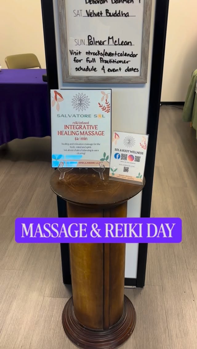 Come see Tore at Natures Treasures TODAY from 11-5pm! 🌀
Wanna make the next one? Tore has Massage & Energy Work Days at Natures Treasures every 1st and 3rd Thursday of the month. Walk-ins are always welcome and you can also pre-book on our website or DM us on here.✨
Feel free to DM us if you have any questions!
-Sol & Root Wellness ☀️🌳
#walkinmassage #massage #reiki #energywork #deeptissue
