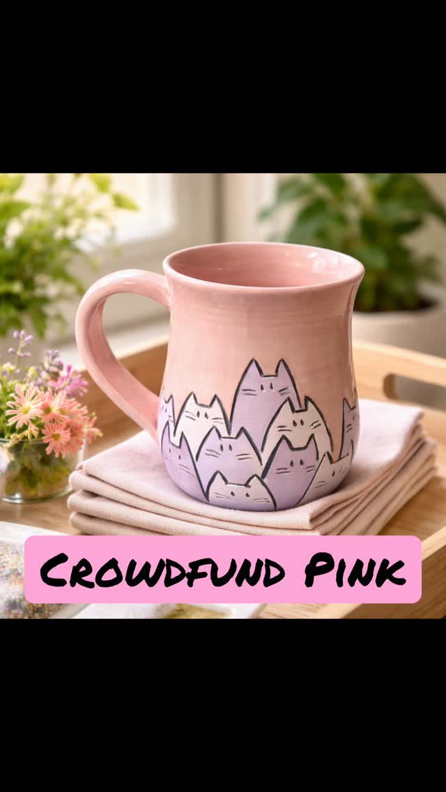 My latest kiln gem! Available Feb 9th at my restock happycatpottery.com#catsofinstagram #wheelthrownceramics #pottery #ceramicart