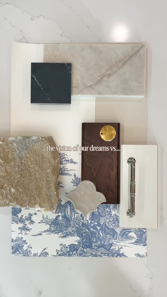 Most people would’ve second guessed this design.
And honestly… I get it! It IS a lot. Pattern, stone, wood, brass, wallpaper, all together. Heck, we even have two completely different countertop materials AND a mix of stained and painted cabinets.
That’s where we come in. The samples are all it takes for us to see exactly how it’ll come together. Measuring undertones. Watching how the materials talk to each other. Imagining how it’ll feel in the space, now and years from now. That’s our specialty!
Execution is just protecting that vision all the way through.
We’re so grateful for clients who trust us in that stage, when it’s still just pieces and ideas. That trust is what turns a house into a home you never want to leave.❤️
If you’re a sucker for the details, here ya go!👇
✨ Wallpaper: @potterybarn Matine Toile Wallaper in Chambray
✨ Stone backsplash: Granbury Chop Veneer Flats from @legendsstonehouston
✨ Wall Paint: @sherwinwilliams Natural Tan
✨ Trim & Ceiling Paint: @sherwinwilliams Westhighland White
✨ Island: Custom designed by us and handcrafted by one of our favorite local carpenters!
✨ Cabinets: @crystalcabinets
Uppers: Crystal Cabinets, Current MDF in Linen
Lowers: Crystal Cabinets, Current Alder in Acorn
✨ Island Countertop: @msisurfaces Soapstone Metropolis Quartz
✨ Surround Countertops: @msisurfaces Calacatta Prado Quartz
✨ Faucet & Pot Filler: @newportbrass in Polished Brass Uncoated
✨ Brass Pot Rail: @pepeandcarols Brass Kitchen Rail
✨ Brass Cabinet Hardware: @rejuvenation
🔗See the full gallery of this home by tapping the link in our bio or visiting: https://www.woodsdesignhouse.com/french-country-escape