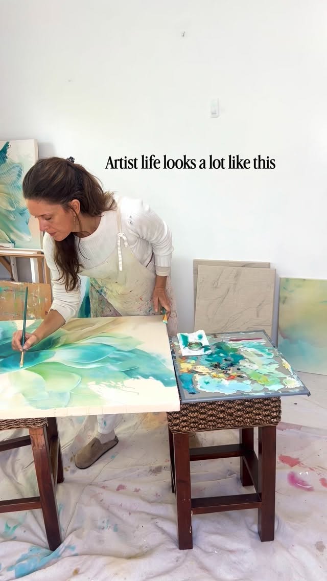 Here is a little glimpse into my artist life - a patchwork of solid studio hours, beachside antics, stitched with salt air and a big sprinkle of goofiness.
My art is all about living from the heart, blooming into ever more radiant versions of ourselves. I start with fluid layers and plenty of water, before refining with oils, building up colours and forms that move and glow with grace.
Follow along for more, I’d love to share the journey with you! 💫☀️💫
Much love, eva x
♡ ♡ ♡
⠀⠀⠀⠀⠀⠀⠀⠀⠀