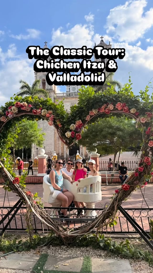 A British family here on school half-term holidays spent their day with Señor Travel Bug, and loved their foodie-cultural tour in Yucatan state, one of the very best states in Mexico for great food. Two delightful girls who joined in all the fun - painting their hands, showing us their gymnastics, catching heavy balls, staring at the sun, swinging into cenotes, eating ice cream - all very daring and very interactive! #children #travel #mexico #history #cancun