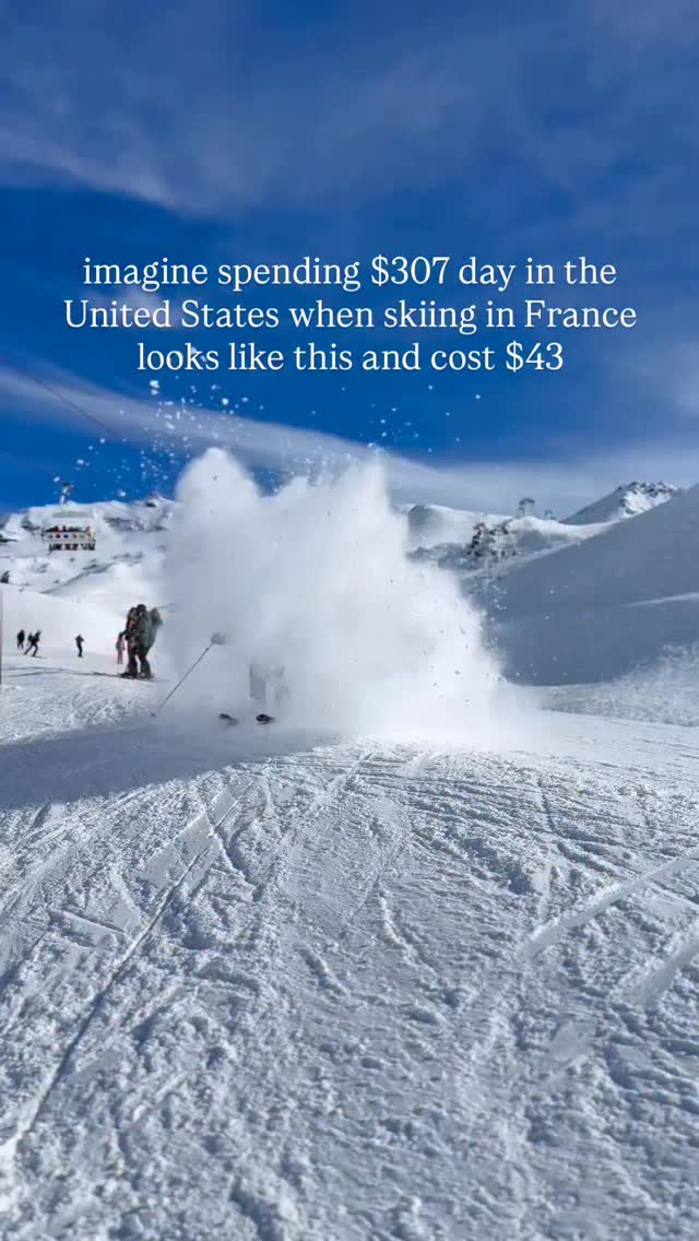 Did you know skiing in Europe cost 90% less than the U.S. ?!
same sport but...
better food.
better views.
less crowds.
90% cheaper.
America has incredible skiing but Europe wins on value.
comment or message me and I’ll send you my favorite affordable ski towns in Austria, Italy & Switzerland 🤍
#skiing #skitrip #lafoliedouce #alpineskiing #valthorens
Ski in Europe | Austria Skiing | Vail Ski Resort | Affordable Ski Trips | Best Ski Resorts in Europe
