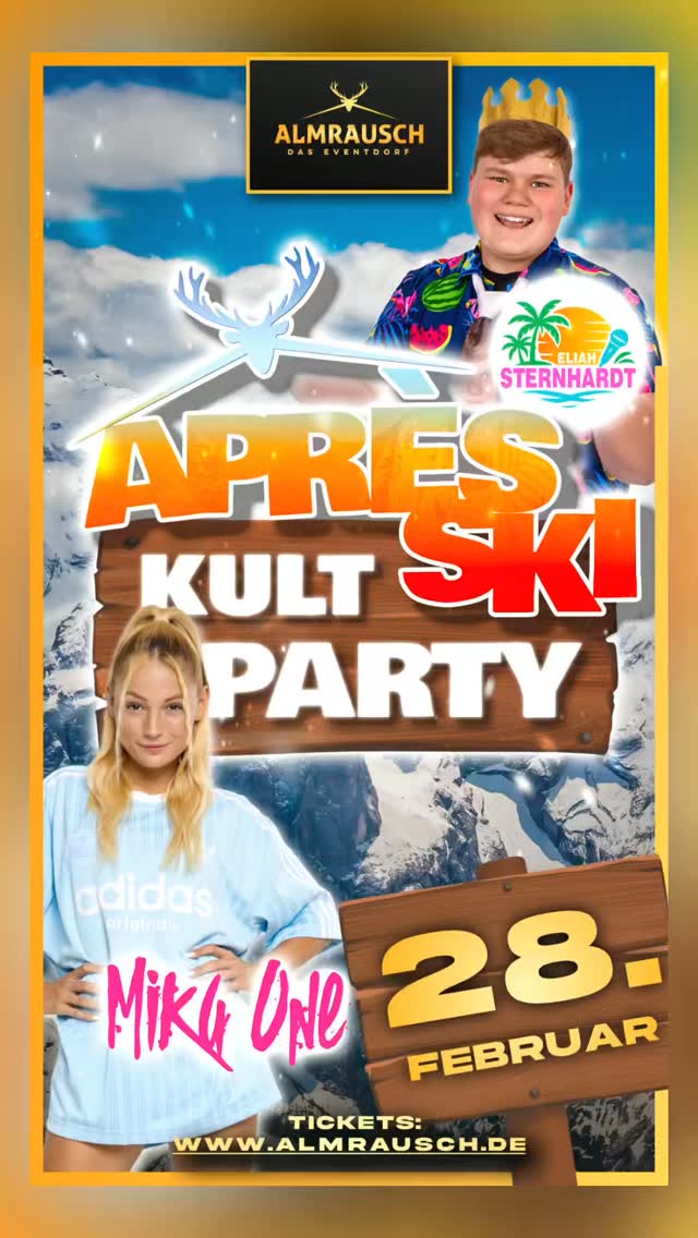 Da ihr uns schon im Januar die Bude eingerannt habt, legen wir direkt nach: Am 28. Februar verwandeln wir das Eventdorf wieder in die ultimative Party-Piste! ❄️
Besser könnt ihr nördlich der Alpen kein Après-Ski feiern 🥳 🤩
🔰 Tickets gibts wegen der hohen Nachfrage bereits jetzt unter www.almrausch.de
#mikaone #reutlingen #almrausch_rt #eliahsternhardt #aprèsski