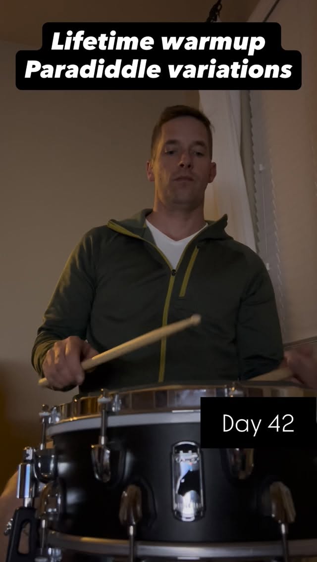 Lifetime warmup day 42 Paradiddle variations…
Feeling pretty 👍🏼
#greathandsforalifetime #bettereveryday 🥁
