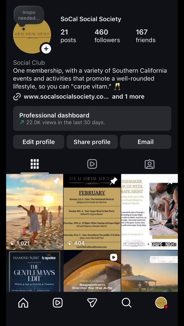 Check out the SSS event calendar…we’re constantly adding new experiences and there’s something for everyone to help you “carpe vitam.” Cheers 🥂