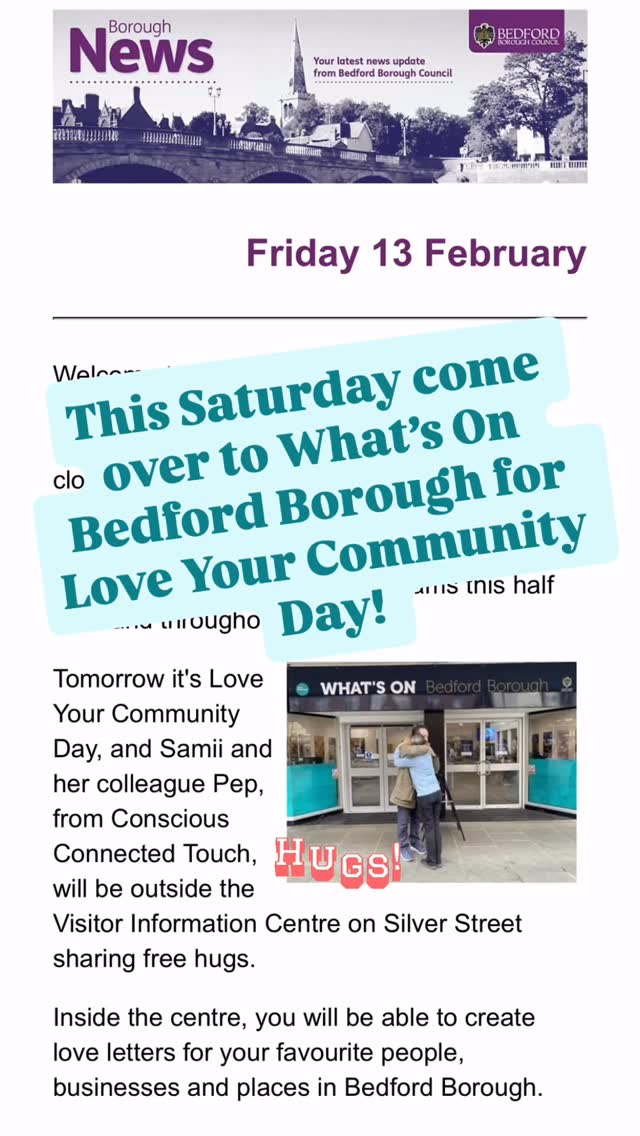 ♥️ Love Your Community Day - Silver Street opposite the Silver Faces ♥️ with @consciousconnectedtouch - Join in the big community hug at 12 noon ♥️