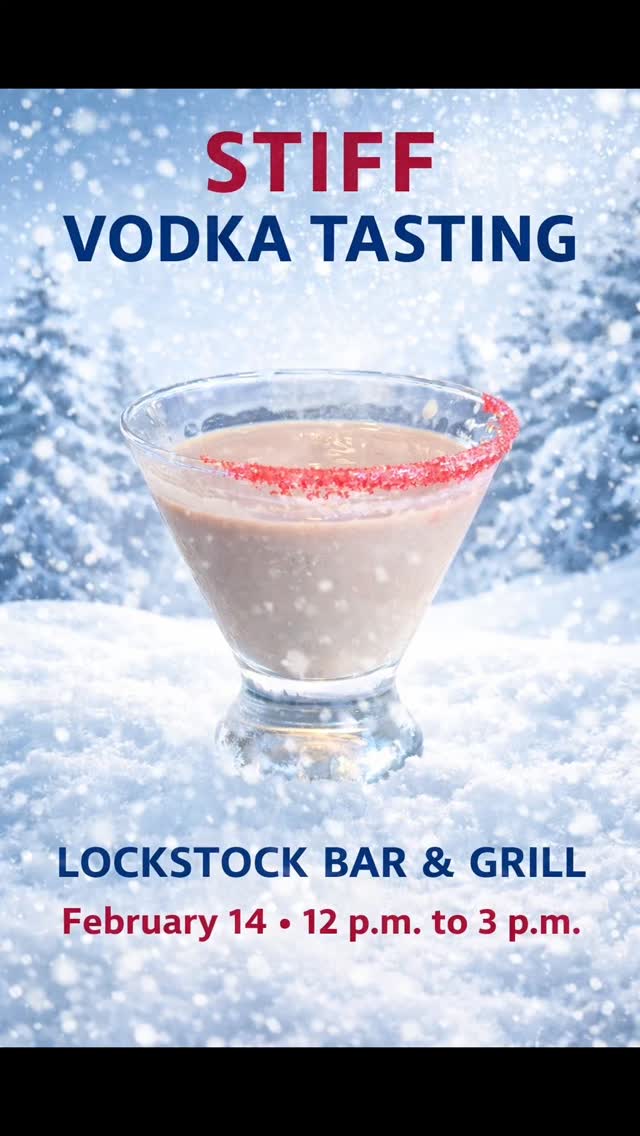 Snow is falling and the drinks are pouring ❄️🍸
Join us for a STIFF Vodka tasting at Lockstock Bar & Grill on February 14 from 12–3 p.m. Enjoy smooth sips, a cozy winter vibe, and a perfect Valentine’s Day stop.
STIFF Vodka — 82proof but smoother than the rest.#stiffvodkaofficial #smootherthantherest #vodka #local #fingerlakesmade